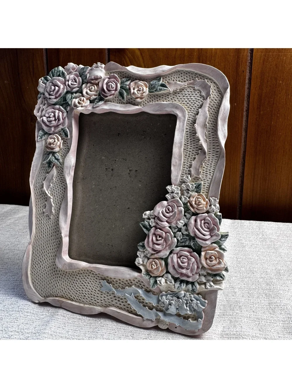 Vintage Floral Rose Photo Frame 3.5x5 Shabby Chic Cottagecore Decor